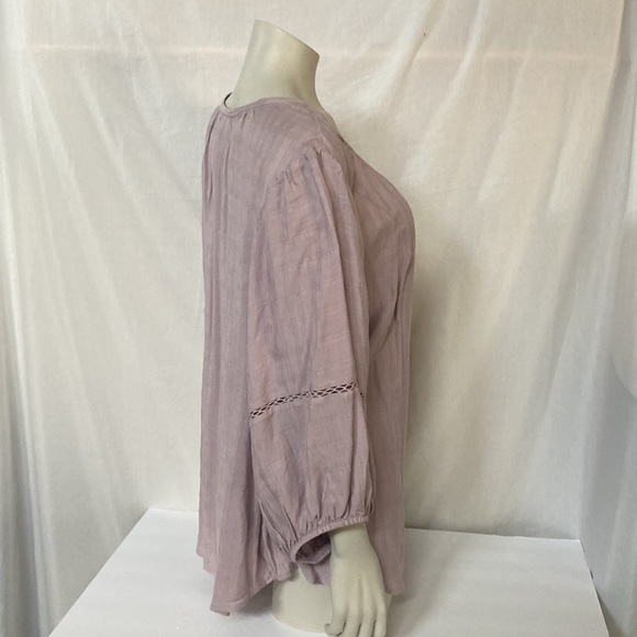 KNOX ROSE Women’s Button Down Blouse Plus Size 1X Balloon Sleeves Lavender NWOT - Picture 5 of 9